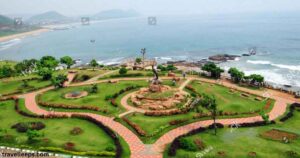 Tenneti Beach Park in Visakhapatnam with scenic sea views and lush greenery