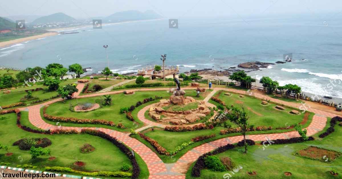 Tenneti Beach Park in Visakhapatnam with scenic sea views and lush greenery